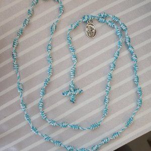 Hand Crafted Knot Rosary with silver St Joseph Medal